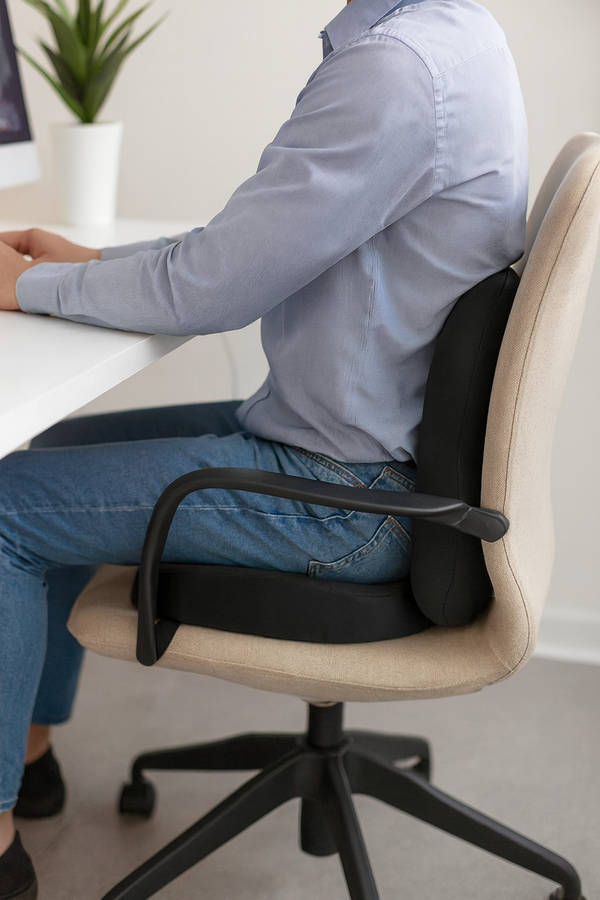 Ergonomic Memory Foam Seat Cushion  Lumbar Support Pillow Combo