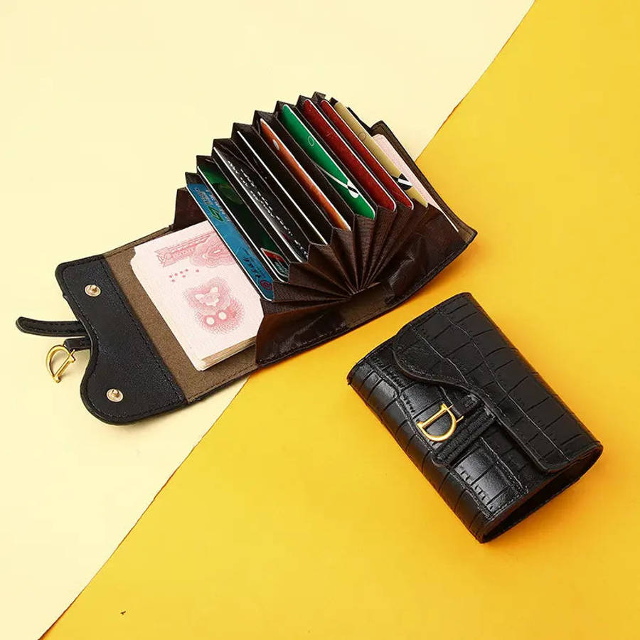 PU Croc Leather Style Women's Multi Card Wallet-GREEN