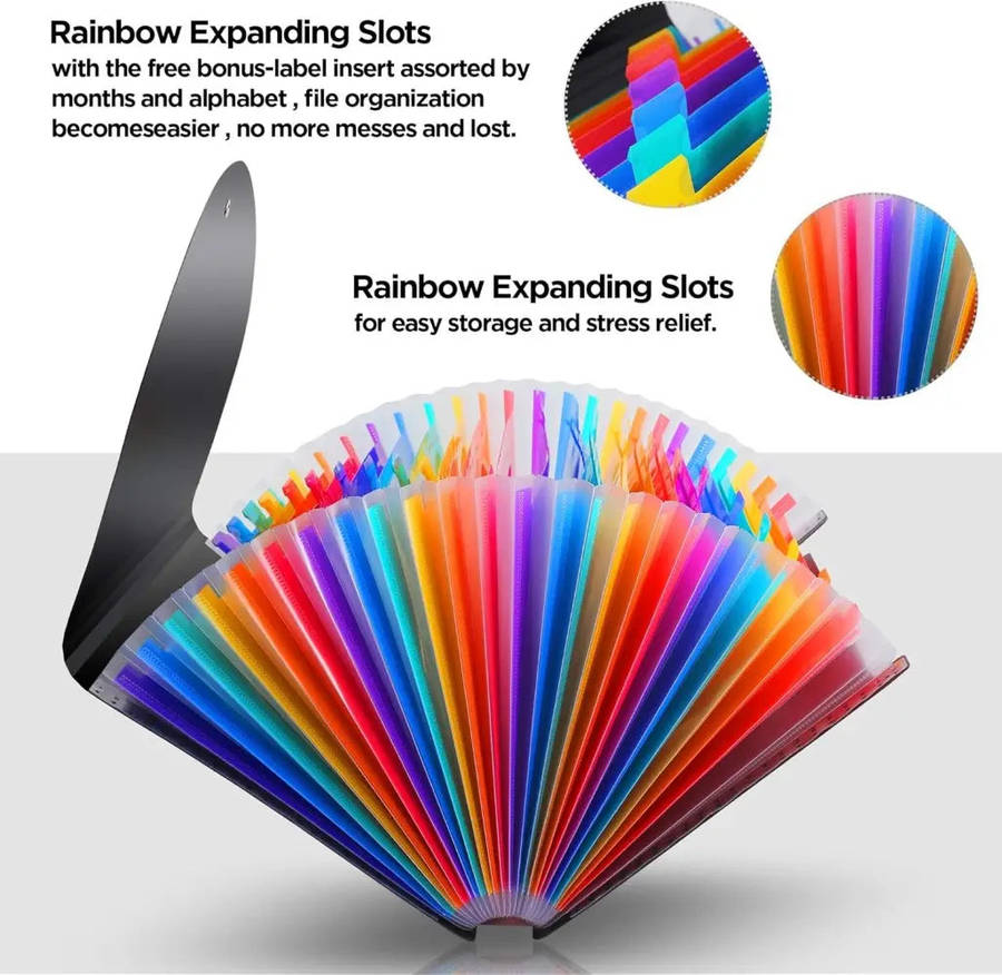 A4 Accordion Expandable Document Folder - 12 Color Coded Slots