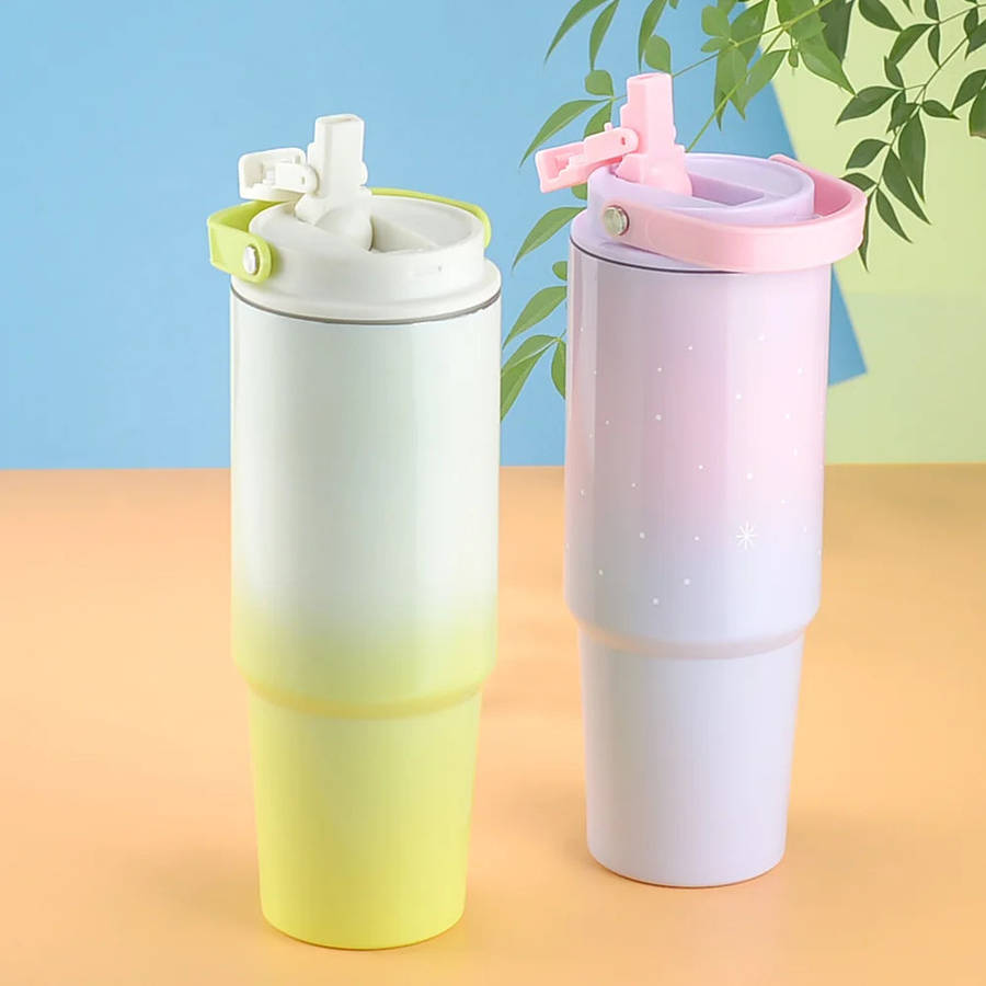 Color Flow 0.8L Double Wall Flask-Blue Yellow