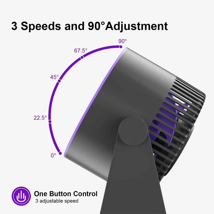 Rechargeable Portable Desktop Fan Ventilator/Grey