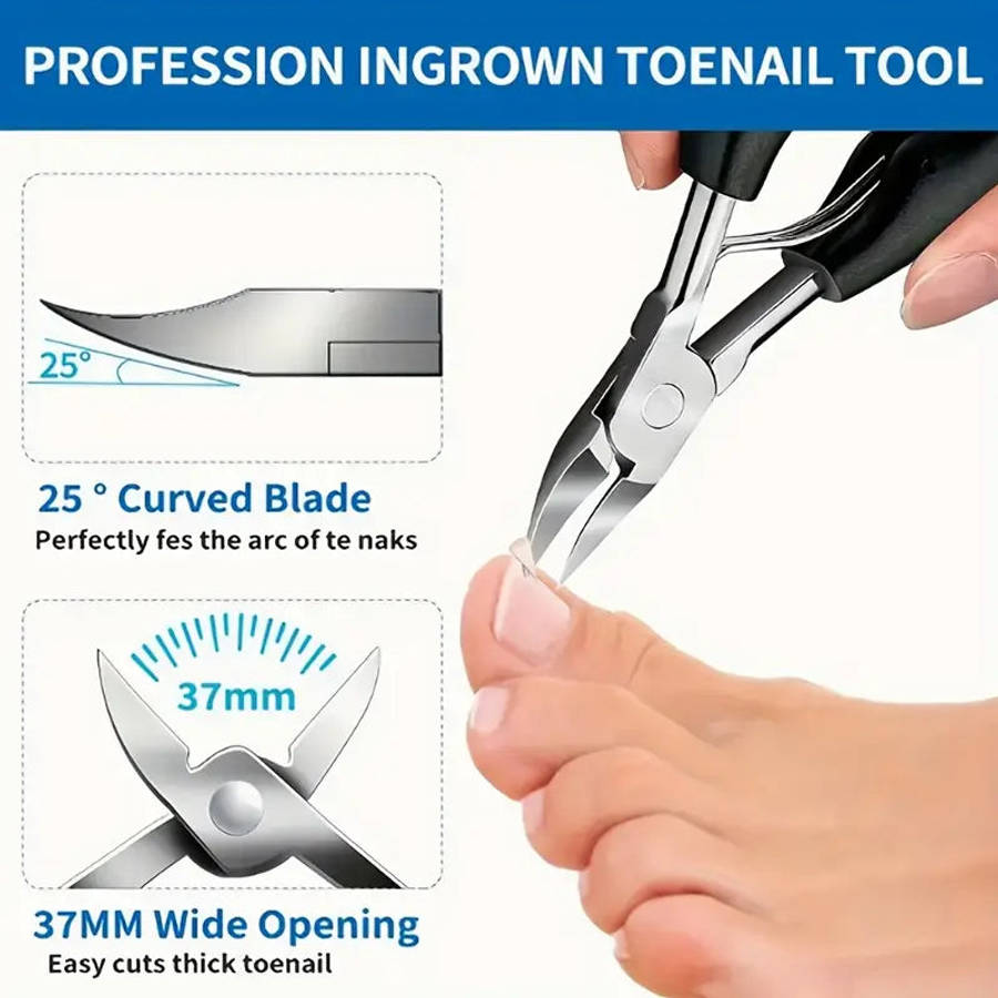 5pc Professional Heavy-Duty Toenail Clipper Set for Ingrown & Thick Toenails