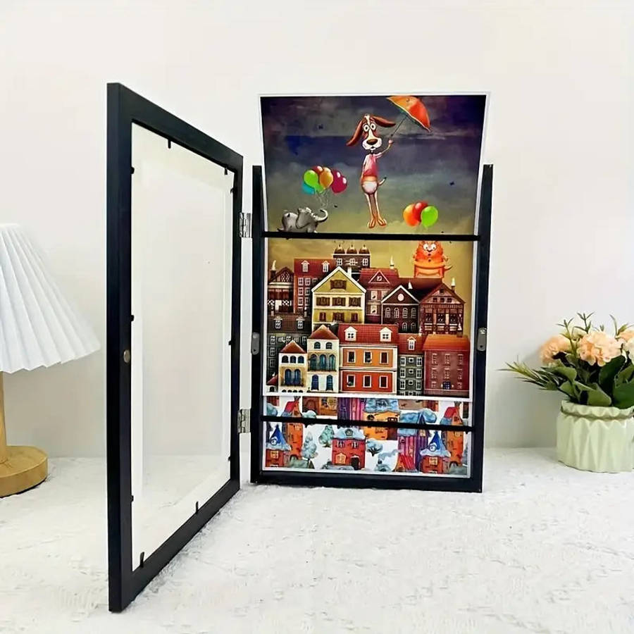Front Opening Wooden Art Display Frame-White