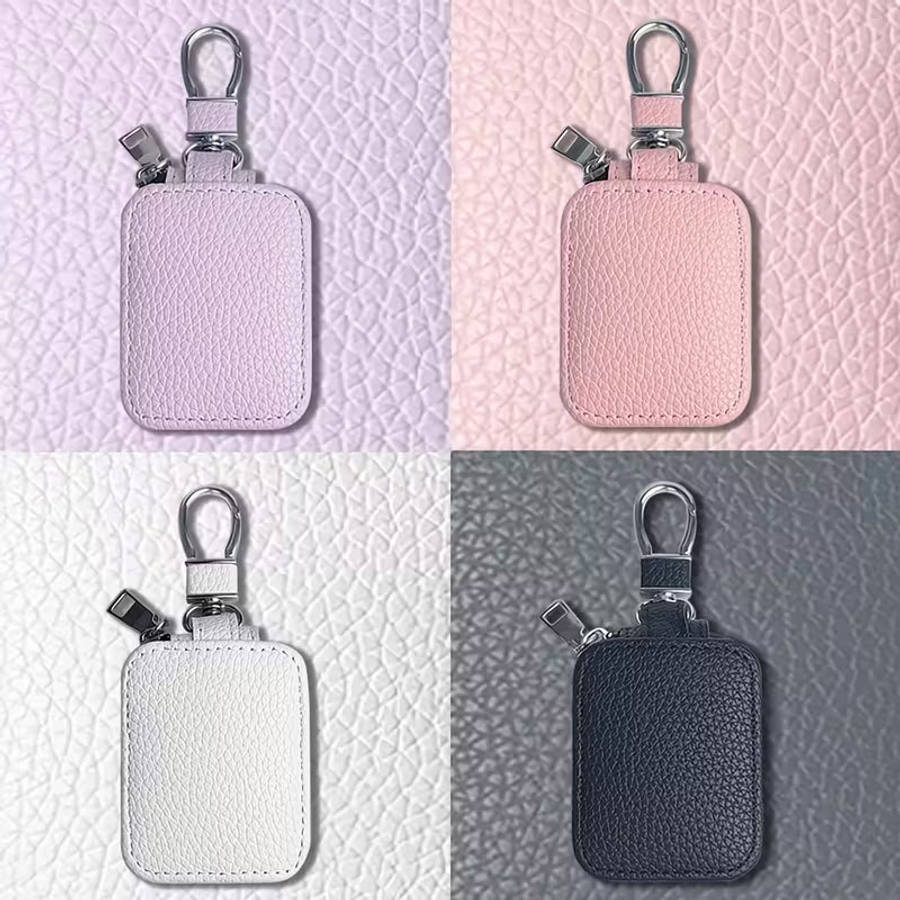 Faux Leather Mini Keychain Pouch & Earbuds Case