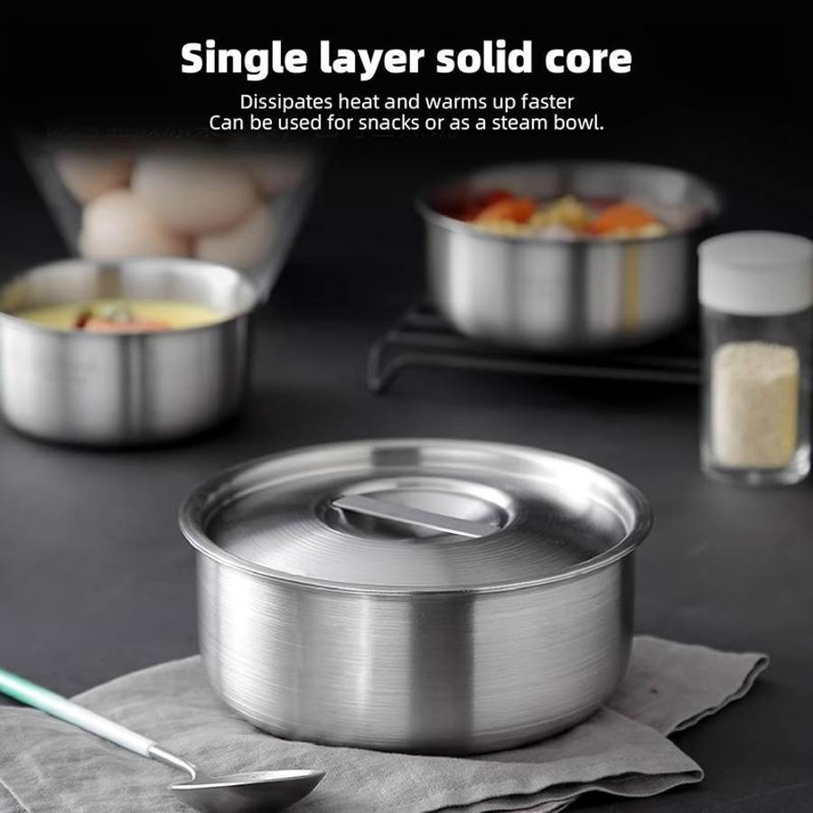 SteamServe 3Piece Stainless Steel Steaming Bowl Set with Lids