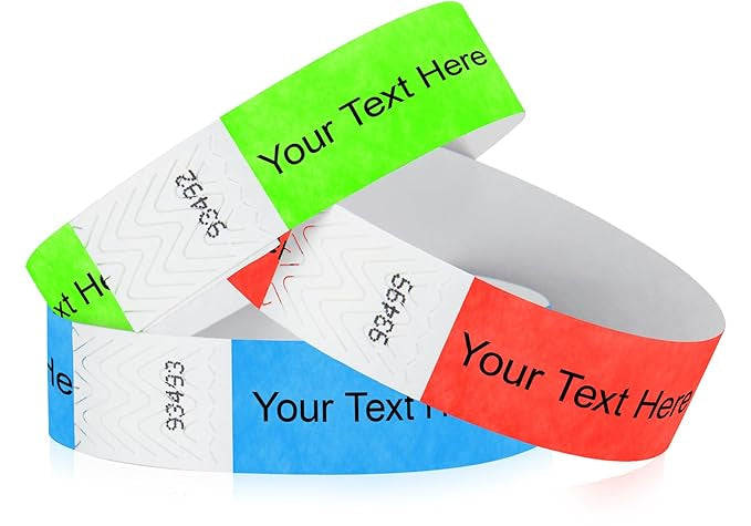 Tyvek Wristbands for Events Printed (Custom Branded) in Black