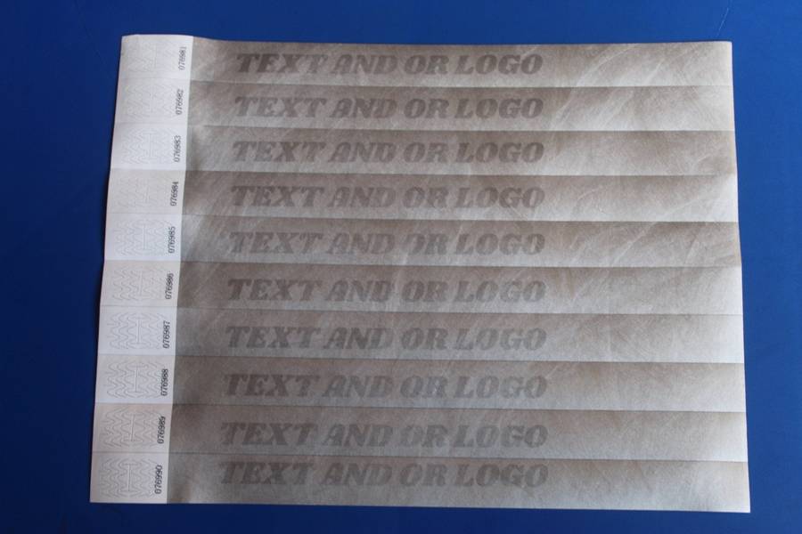 Tyvek Wristbands for Events Printed (Custom Branded) in Black