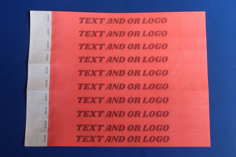 Tyvek Wristbands for Events Printed (Custom Branded) in Black