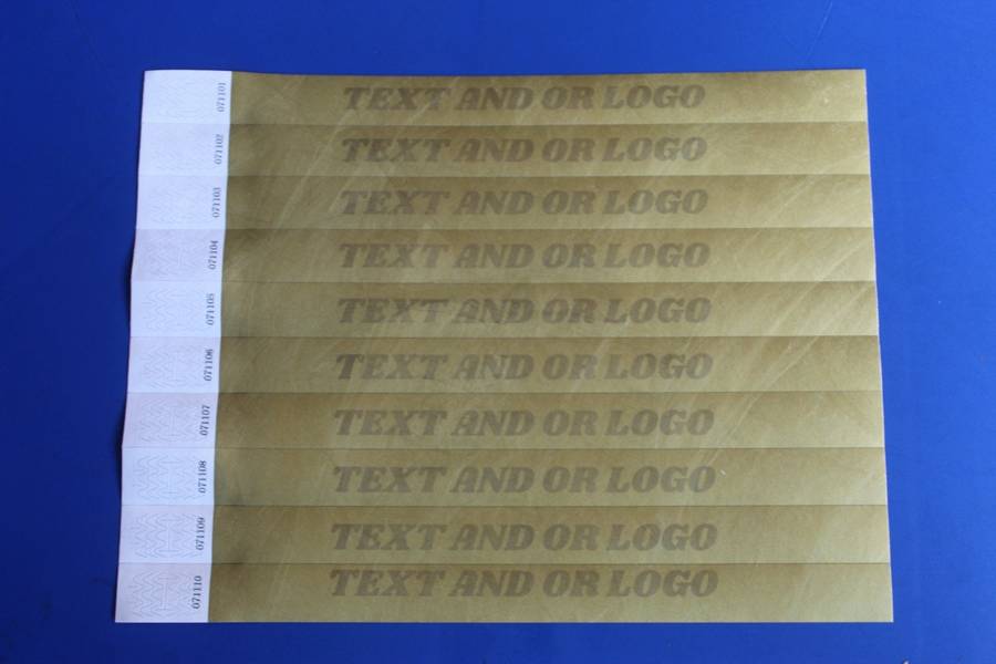 Tyvek Wristbands for Events Printed (Custom Branded) in Black