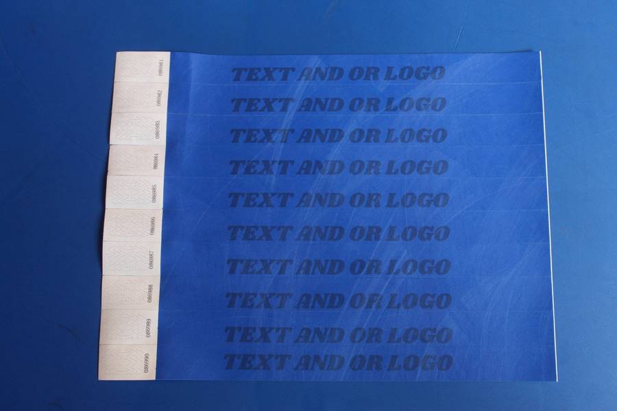 Tyvek Wristbands for Events Printed (Custom Branded) in Black