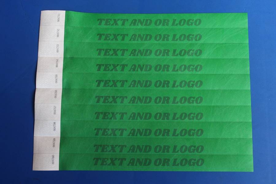 Tyvek Wristbands for Events Printed (Custom Branded) in Black