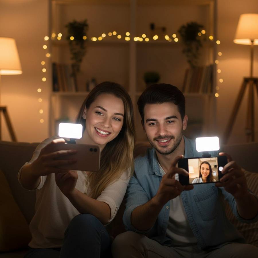 Clip-On Selfie Fill Light 2-Pack | Tri-Color USB Rechargeable for Phone Laptop Live Streaming