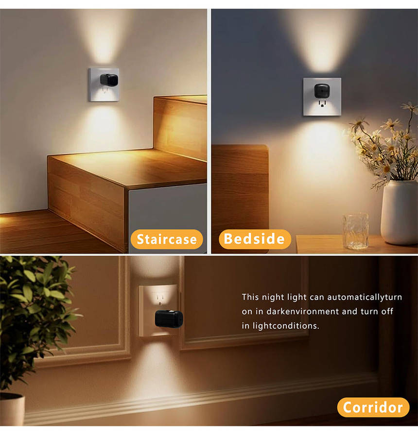 LumiLiving Mini LED Night Light 6-Pack | Plug-In Dusk-to-Dawn Sensor | Warm White