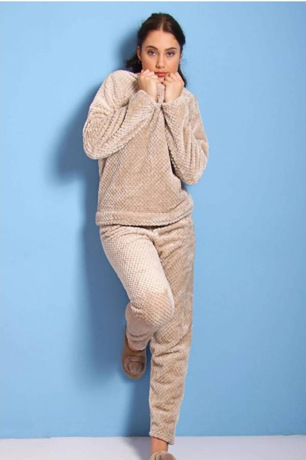 Teddy Bear Pajama Set - Beige