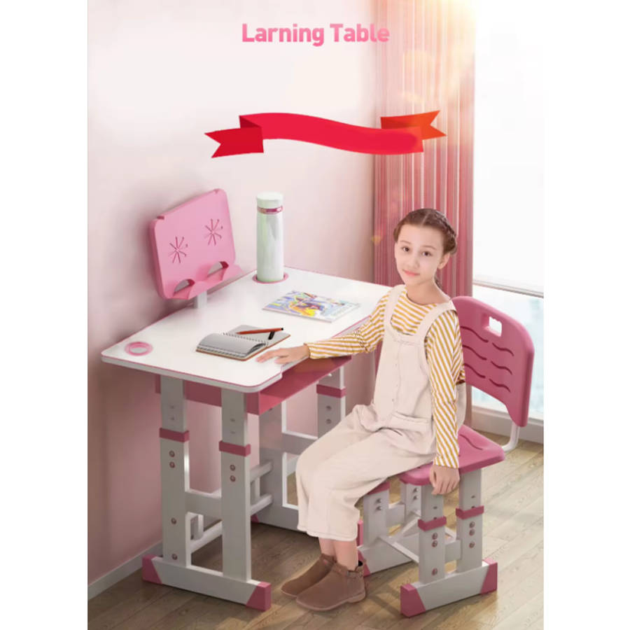 Children Height Adjustable Ergonomic Study Writing Desk With Chair CT-01 PINK