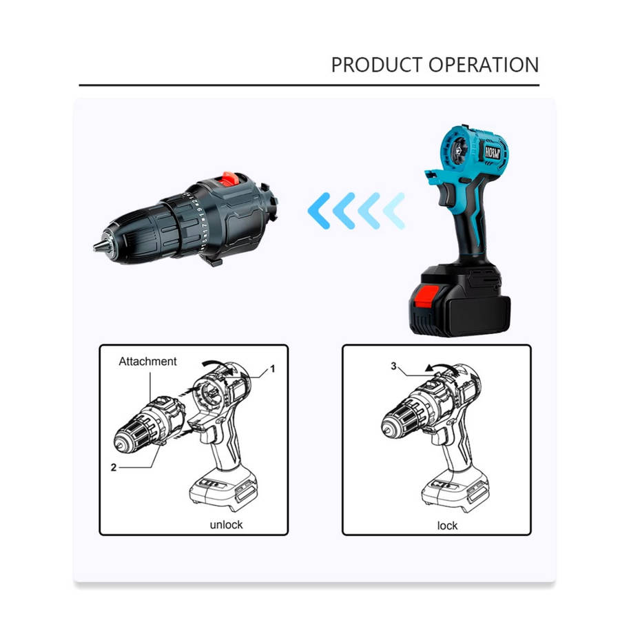 15-in-1 Cordless Multi-Head Power Tool Attachment with 2 48V Batteries