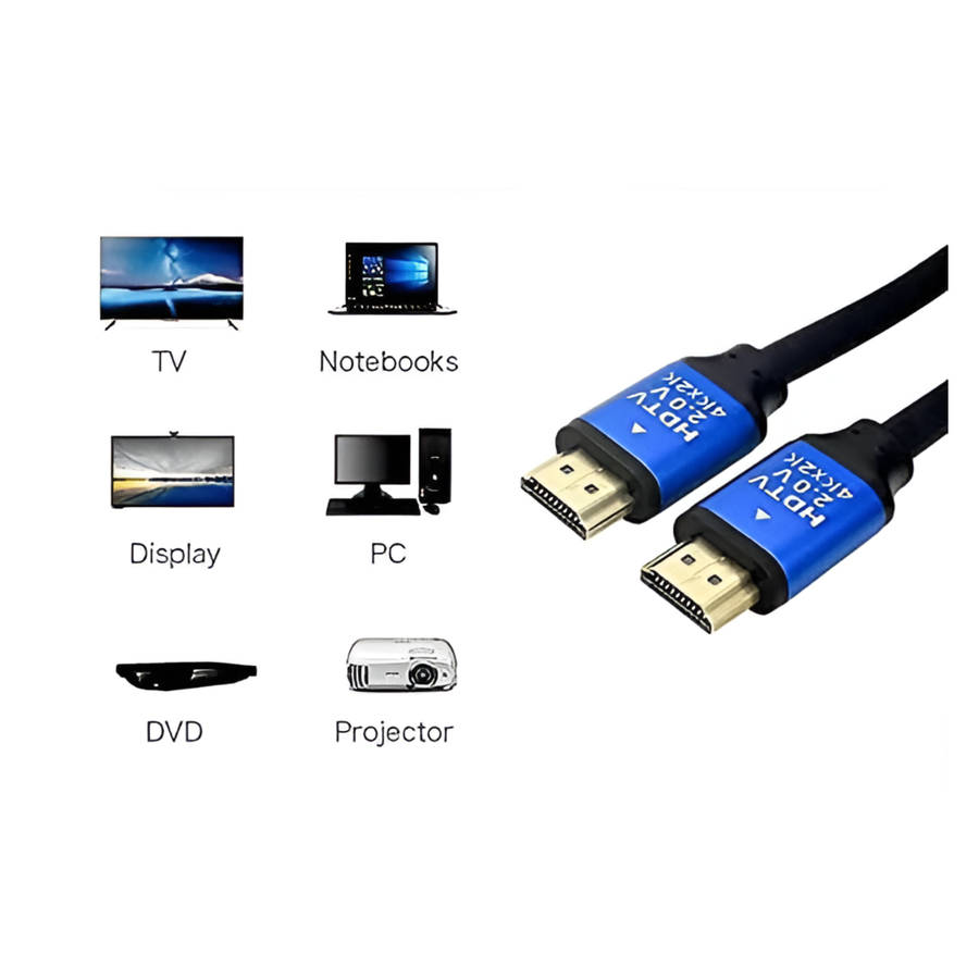3m 4k Compatible HDMI cable with gold-plated connectors