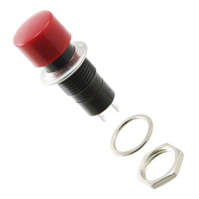 Push button mushr switch n.o. spst 3a red solder m12 d=16.5mm l=37.5 b161b-red