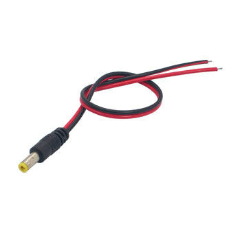 2.5x9mm dc socket in-line open end lead straight 170125