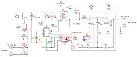 12V 2A power supply module