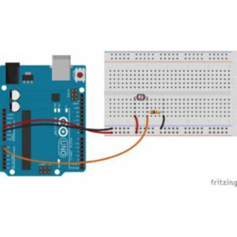 Photoresistor (LDR) 4-7kOhm 5mm Diameter(10 pack) diagram