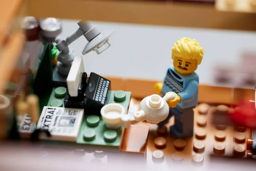 LEGO® Ideas display model of an A-Frame Cabin (21338)