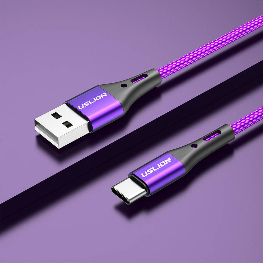 USLION Purple 3A USB Type C Cable 2 meters