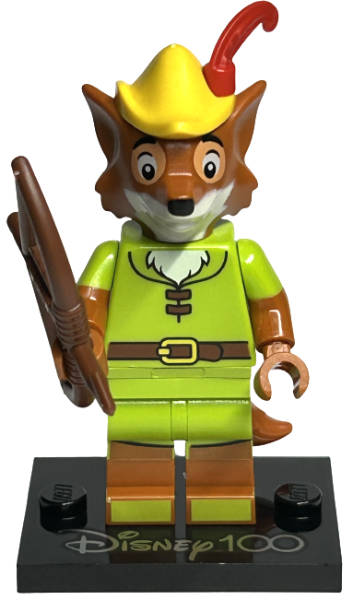 Robin Hood lego collectable minifigure Disney 100 (Complete Set with Stand and Accessories)