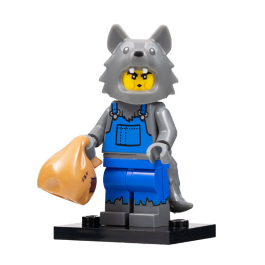 Wolf Costume, Series 23 (Complete Set with Stand and Accessories) lego Minifigure