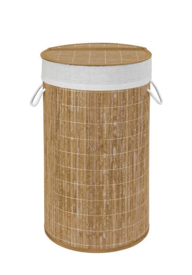 Wenko Laundry Basket 55 L Bamboo With Bag