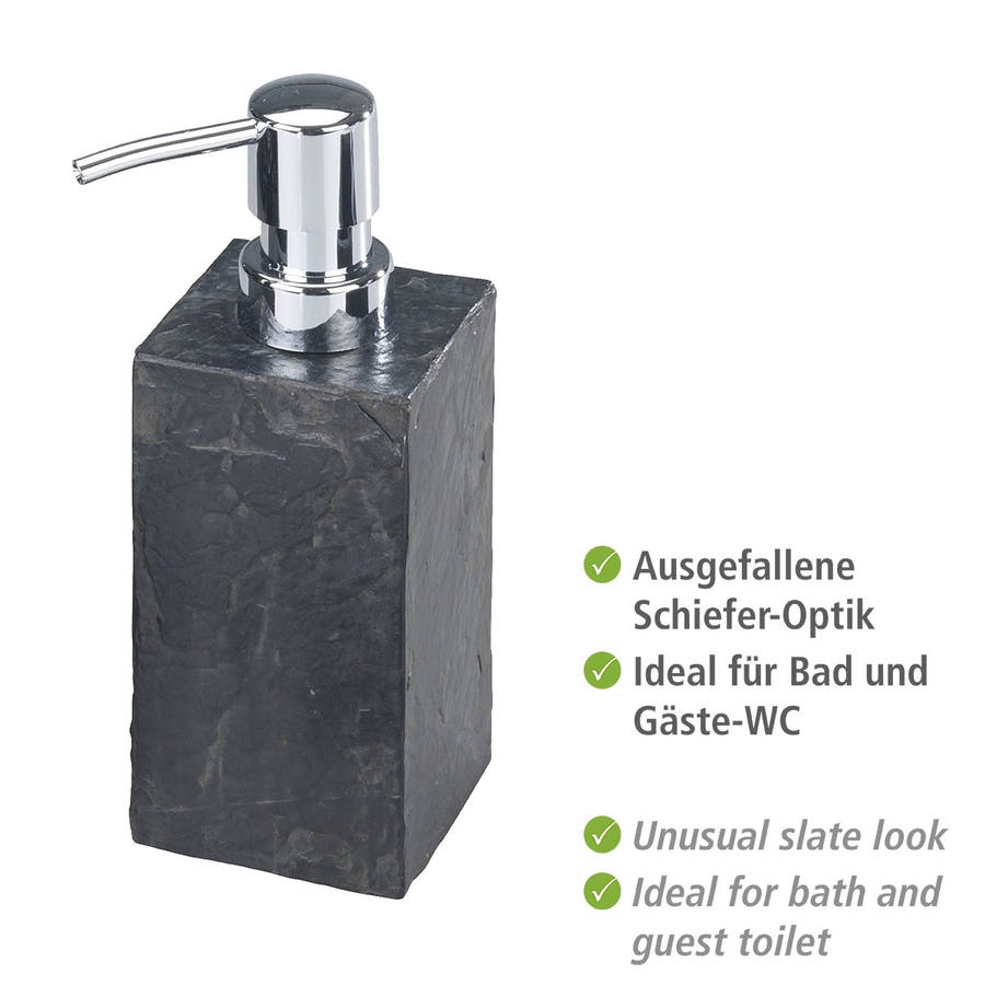 Wenko Soap Dispenser Slate Rock Range Polyresin Anthracite