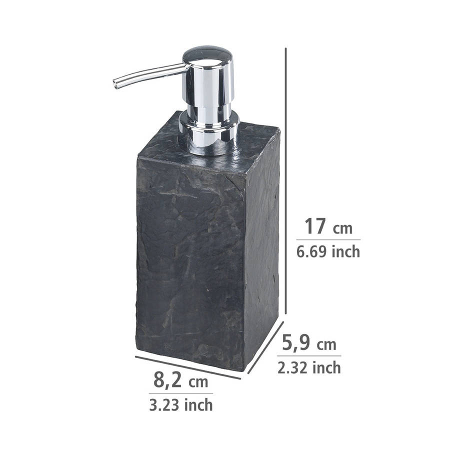 Wenko Soap Dispenser Slate Rock Range Polyresin Anthracite