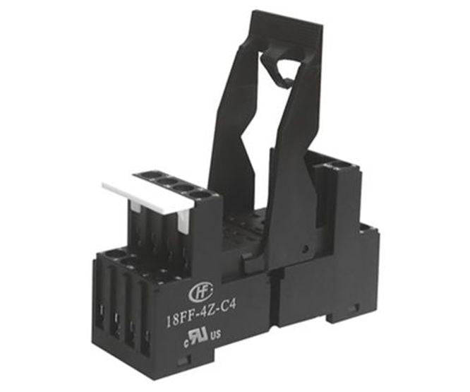 Relay Socket 14 P Square Din With Screw Term Black 18 Ff 4 Z C4 Black