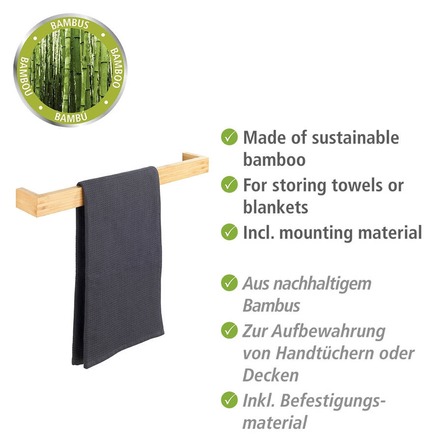 Wenko Towel Rail 60cm Bambusa Range Bamboo