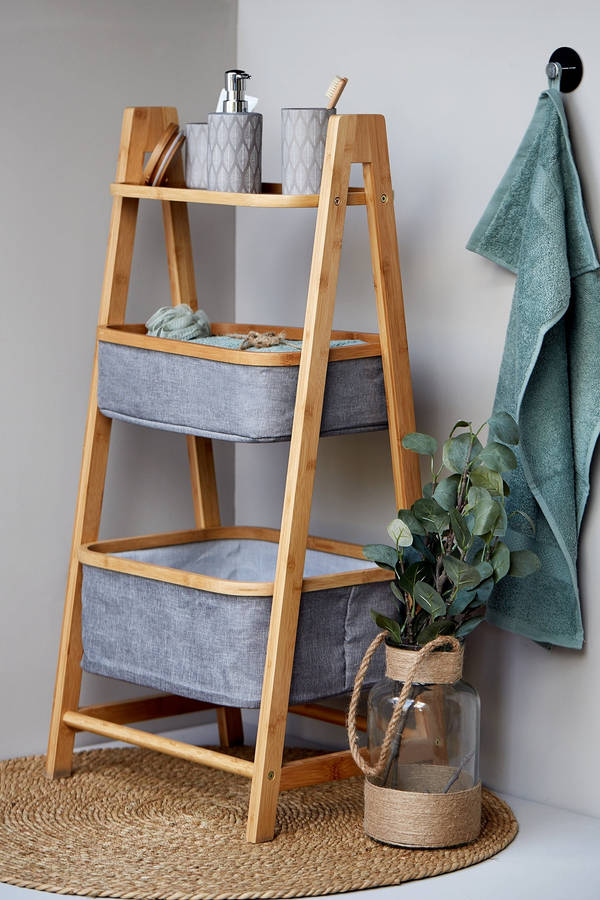 Wenko Shelf Unit With 2 Baskets Bahari Bamboo