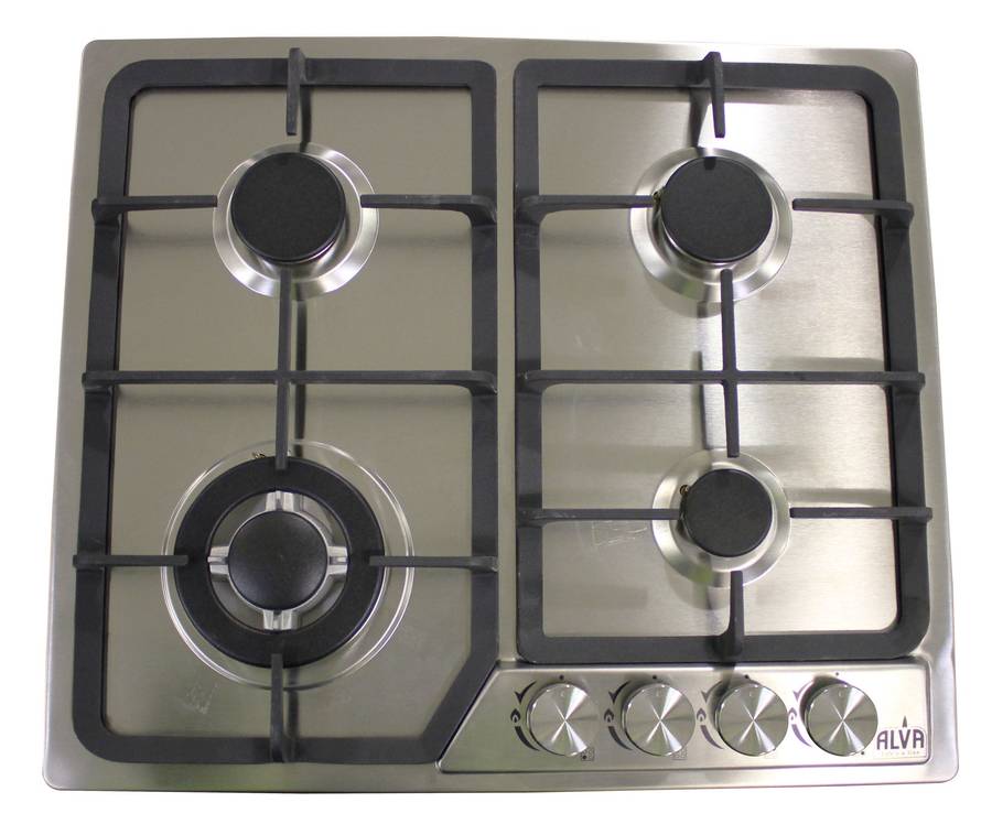 Alva 60cm 4 Burner Gas Hob Stainless Steel