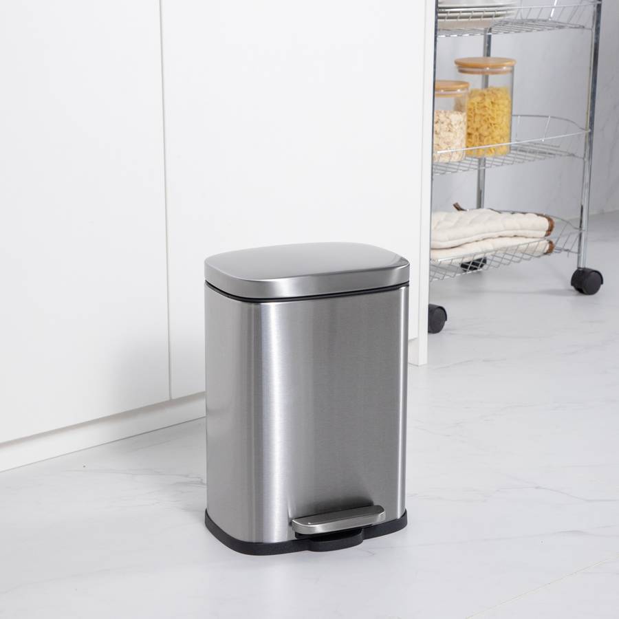 Casa 5 L Rectangle Steel Pedal Bin | Modena