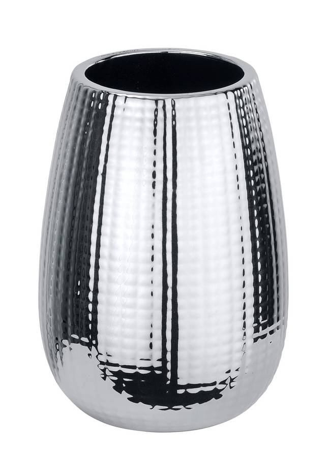 Wenko Toothbrush Tumbler Dakar Range Ceramic Silver