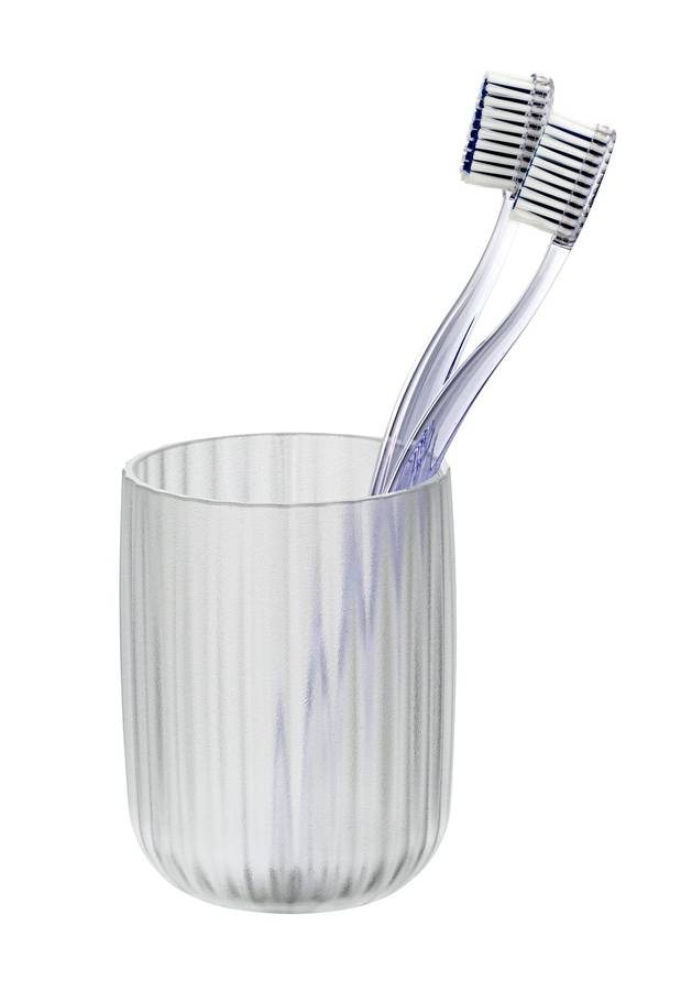 Toothbrush Tumbler Agropoli Range White Frosted Plastic