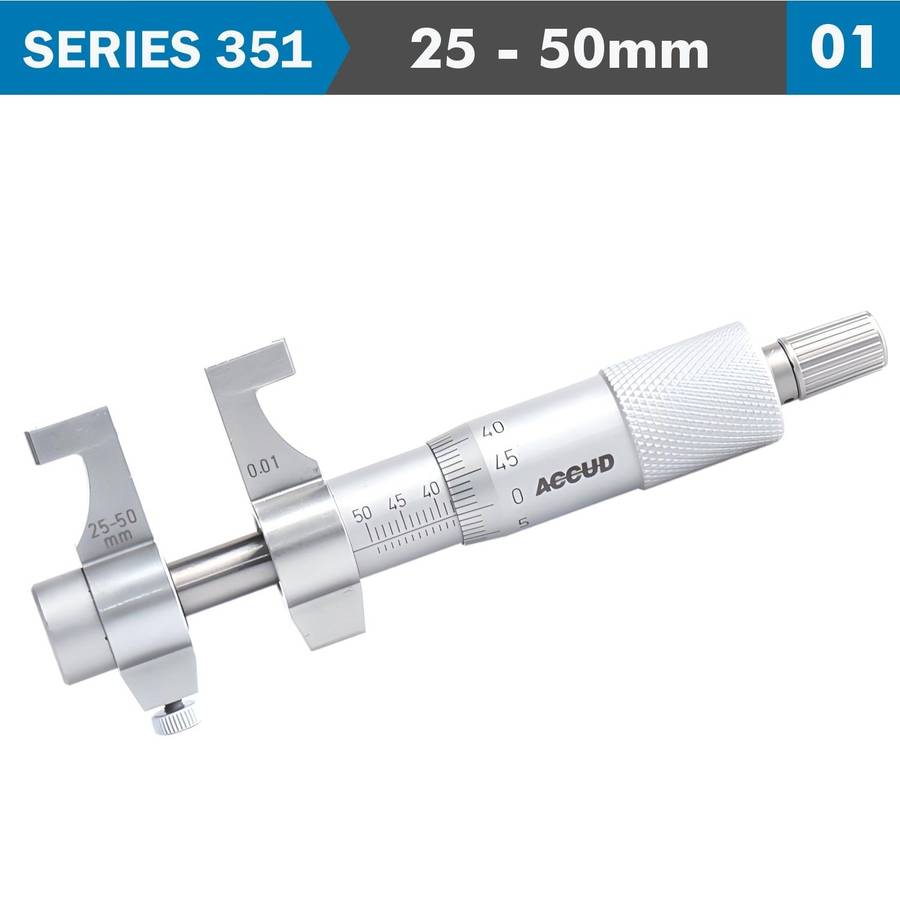 Accud Inside Micrometer 25 50 Mm With Setting Ring 0.008 Mm Acc. 0.01 Mm Grad.