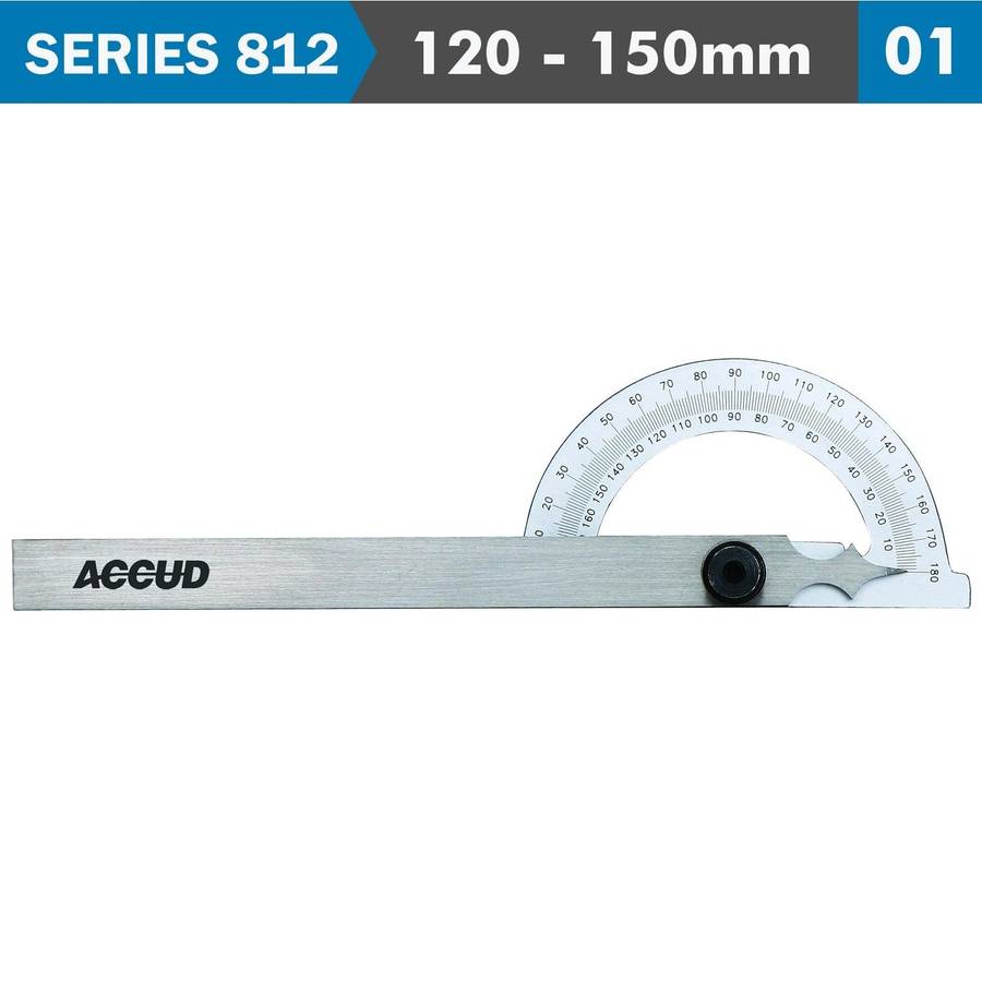 Accud Protractor 120 X 150 Mm 180 Deg. 0.3 Deg Acc. 1 Deg. Grad.