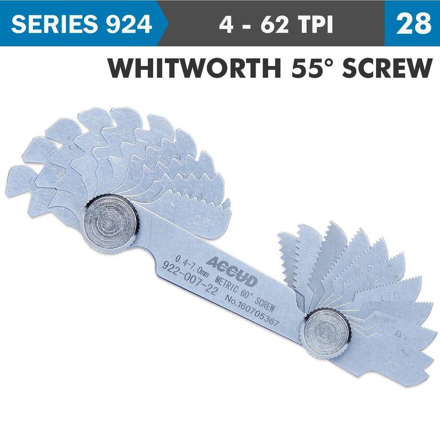 Accud Pitch Gauge 4 62 Tpi 28 Leaves Whitworth 55 Deg. Screw 0.07 Mm Acc.