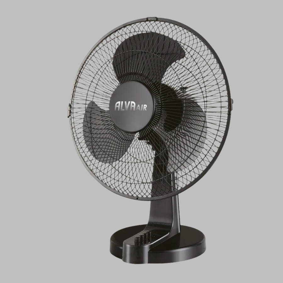 Alva 30cm Plastic Desk Fan (Black)