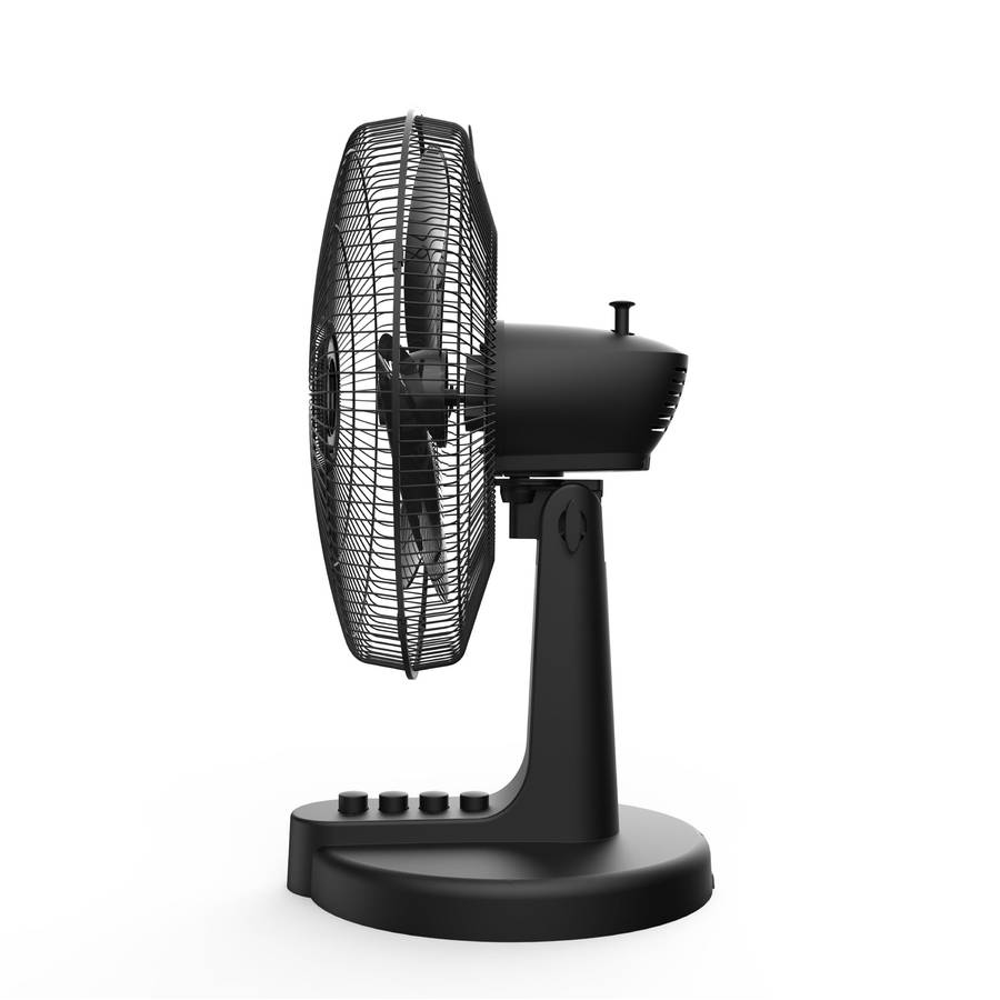 Alva 30cm Plastic Desk Fan (Black)
