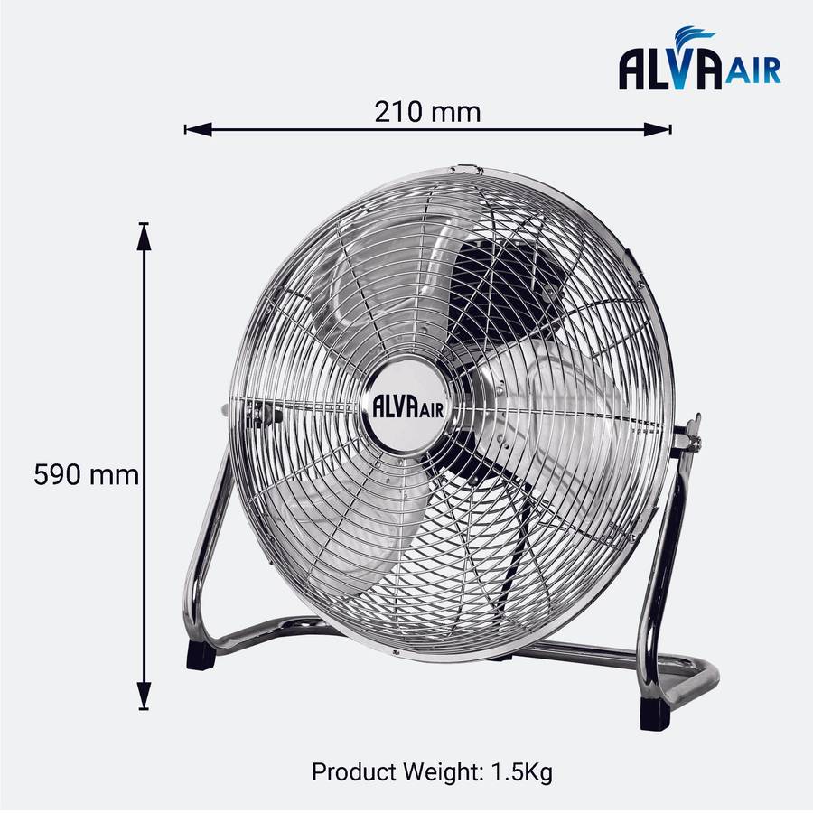 Alva 50cm Floor Fan High Velocity (Chrome)