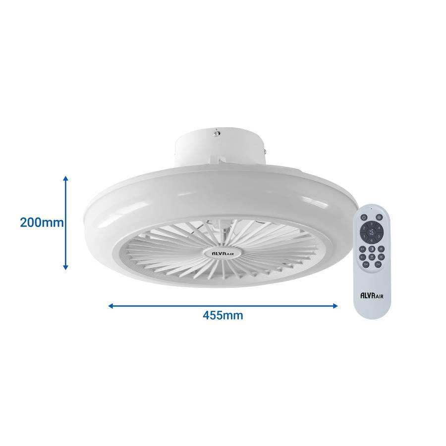 Alva 50cm Led Light / Ceiling Fan W Remote (White)