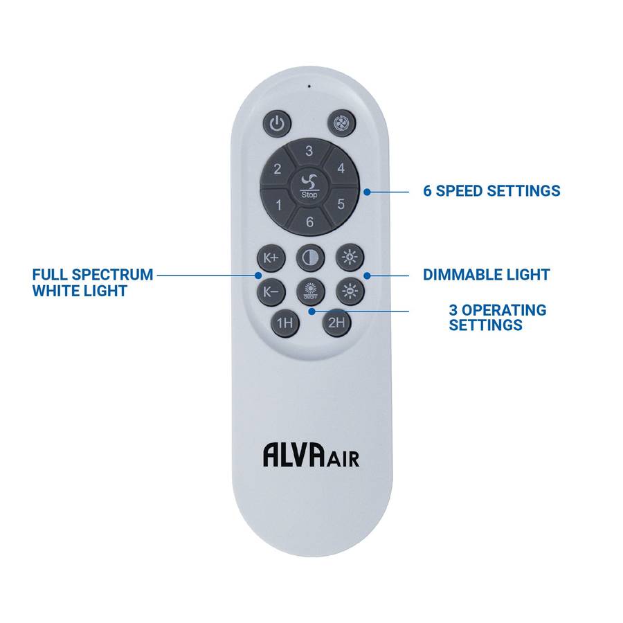 Alva 50cm Led Light / Ceiling Fan W Remote (White)