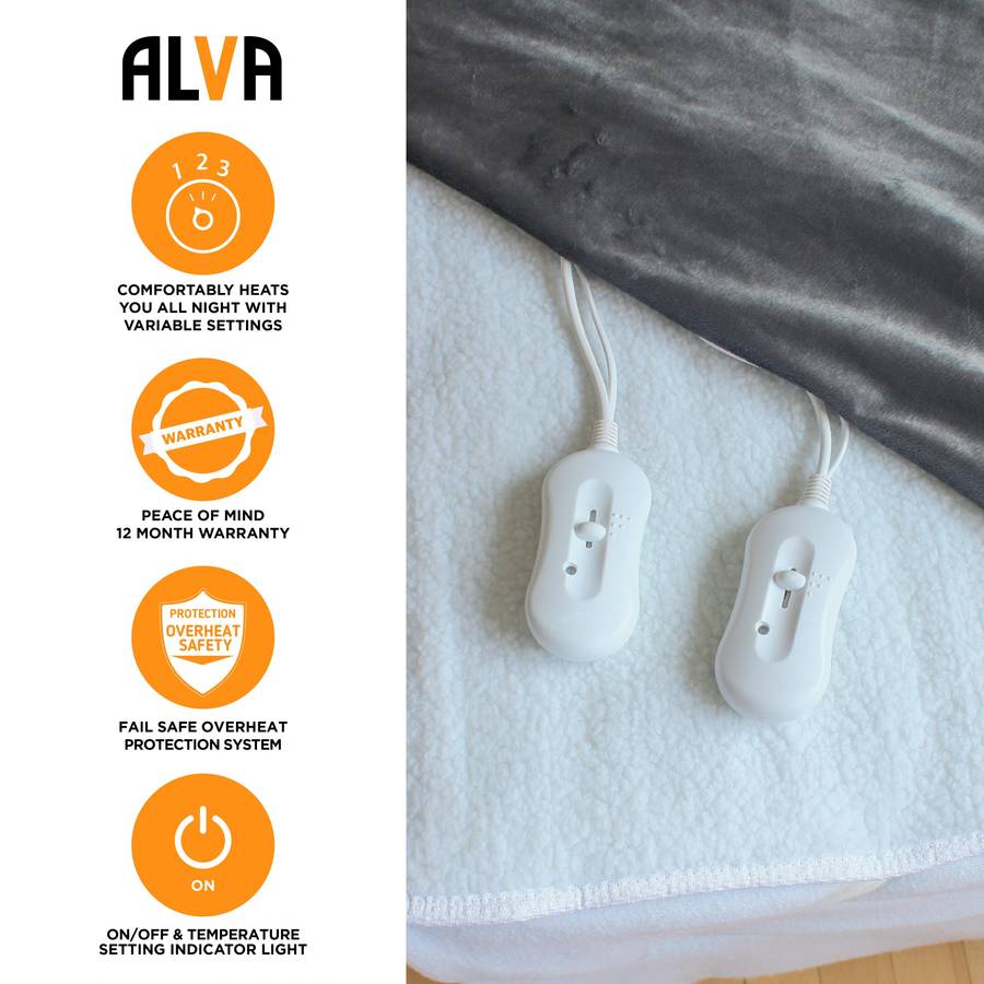 Alva Sherpa Fitted Electric Blanket (Alva)