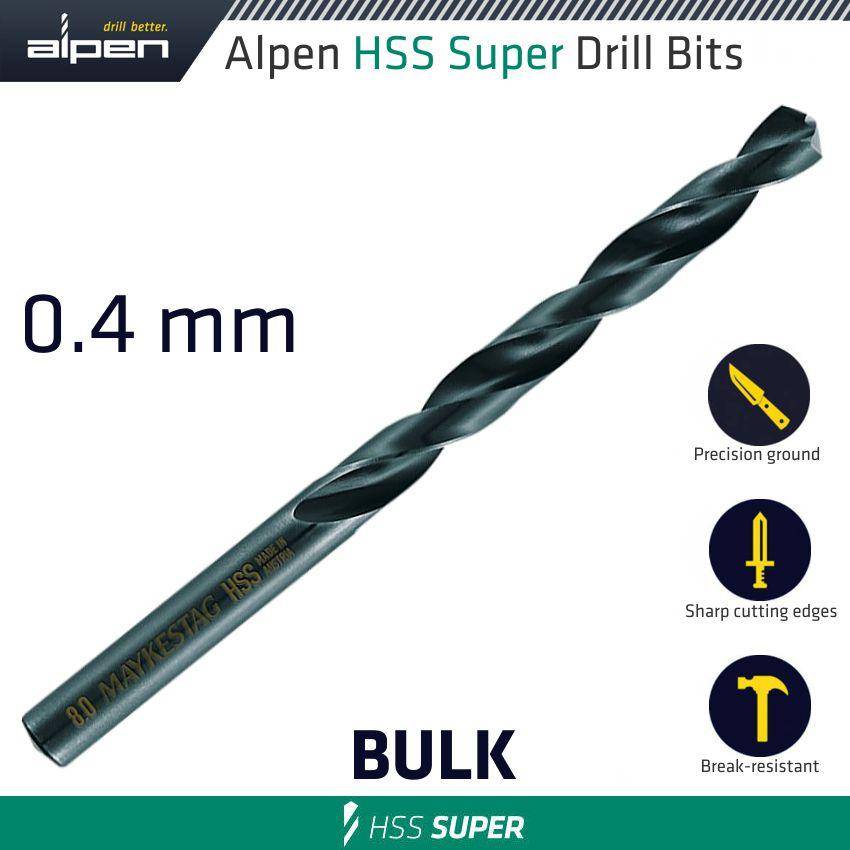 Alpen Hss Super Drill Bit 0.4 Mm Bulk
