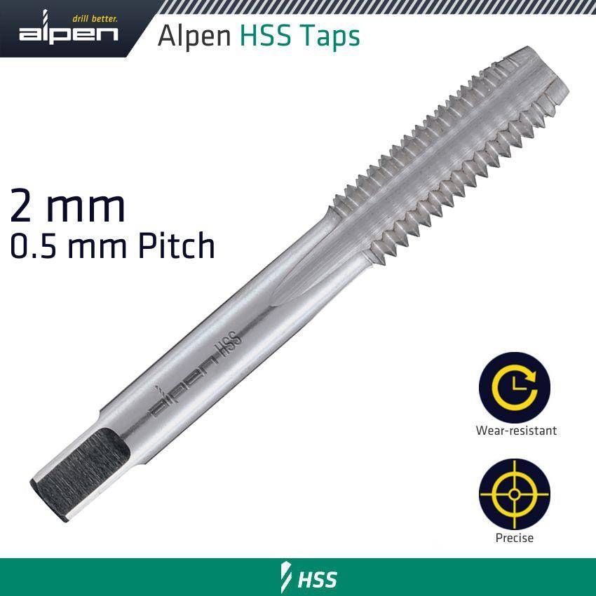 Alpen Tap 2 Mm Hss In Pouch 0.5 Mm Pitch